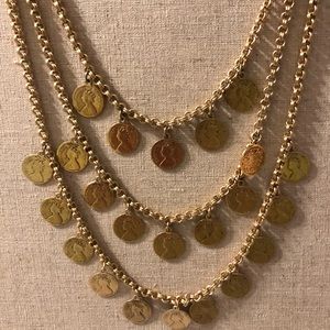 Stella & Dot Gold Coin Necklace